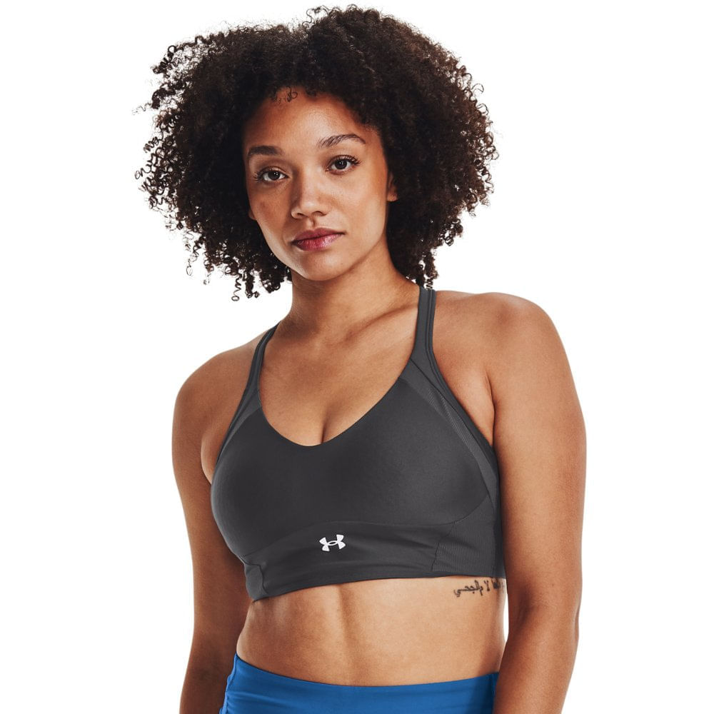 Top Feminino Under Armour Infinity Mid Rib Cinza - itapua