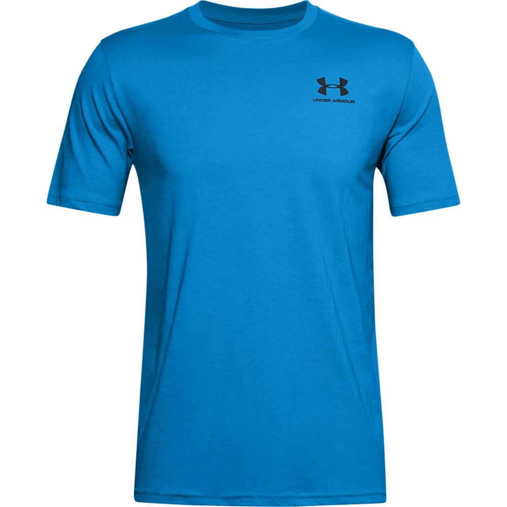 Camiseta de Treino Under Armour Left Chest Azul Masculino - itapua