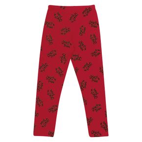 Calça legging printed red com cadarço