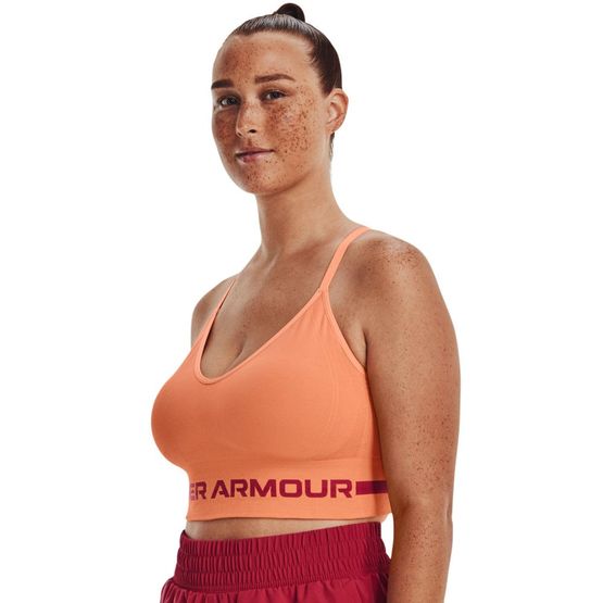 Top Feminino Under Armour Crossback Mid Bra Laranja - itapua