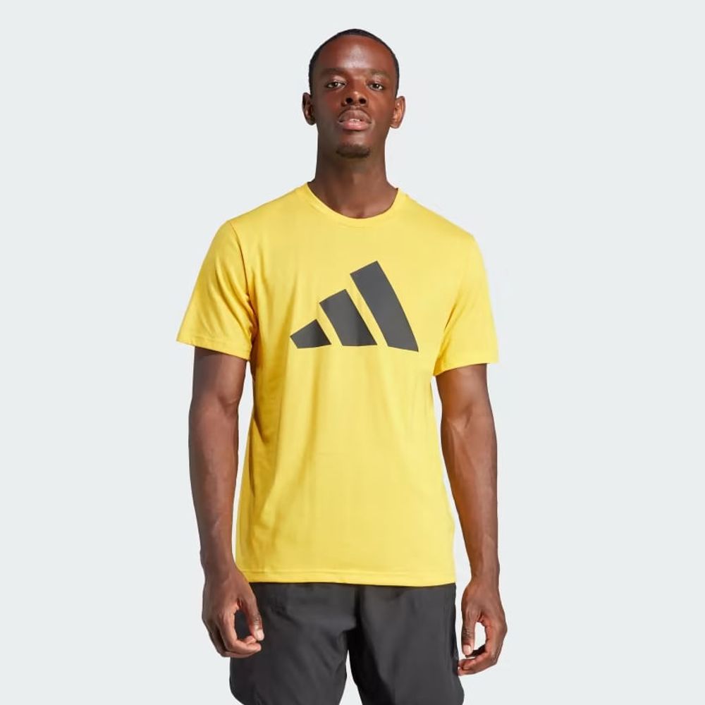 Camiseta Esportiva Adidas Treino Logo Amarelo Masculino - itapua