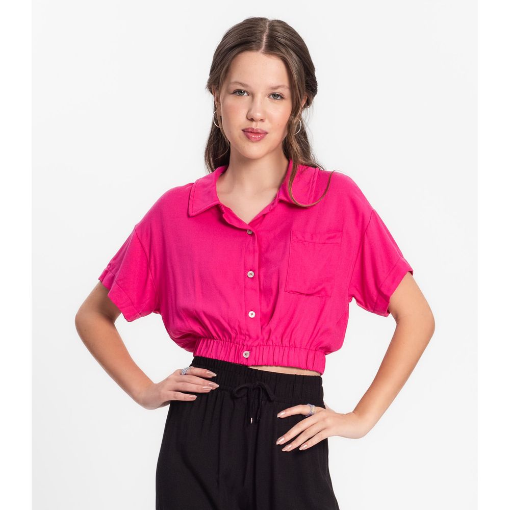 Blusa Juvenil Feminina Rosa Viscose