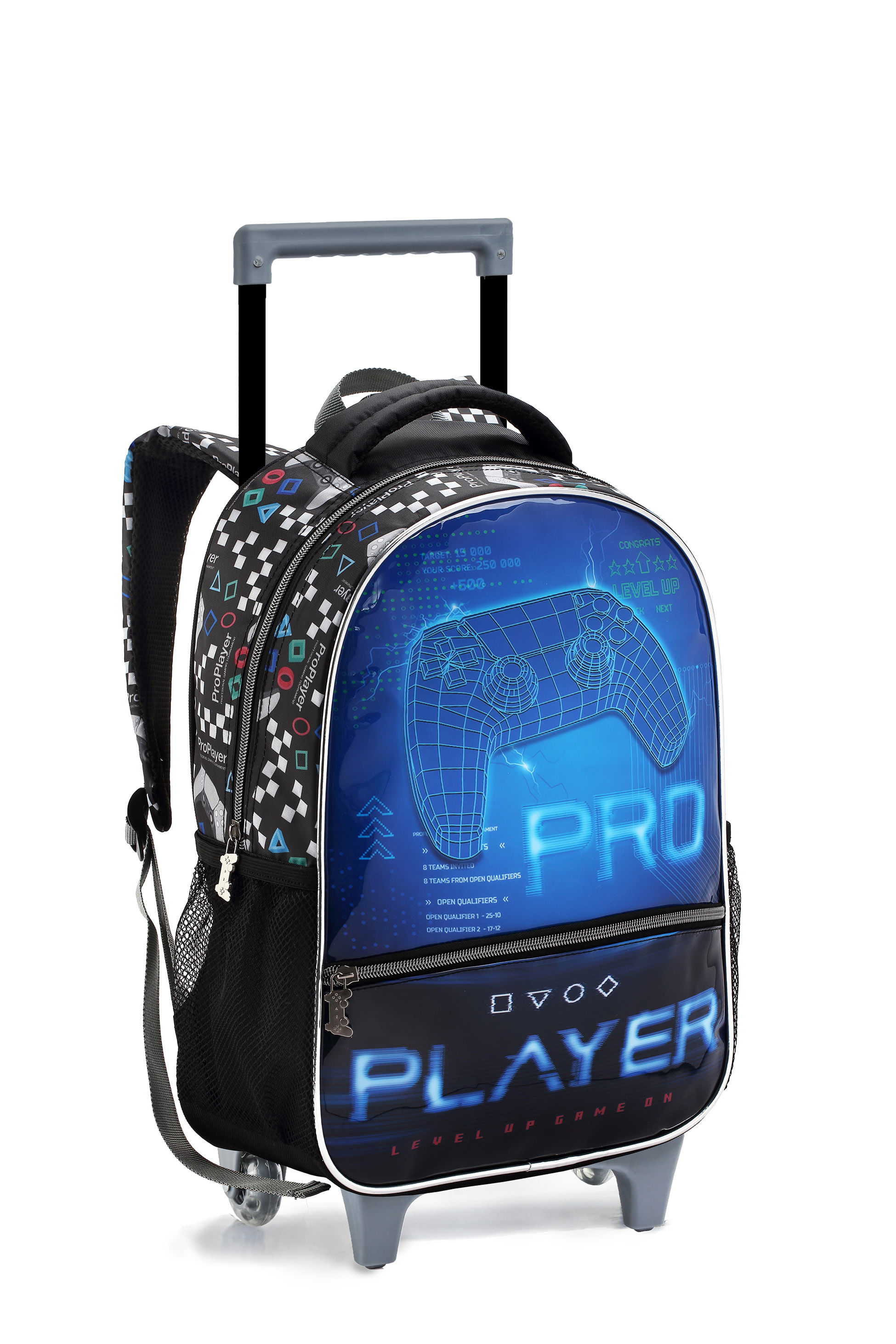 Encontraproduto.com.br - Jogo Mochila com Rodinhas Player Poliéster 3 Peças Seanite 40cm KT41396