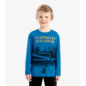 Camiseta Masculina Infantil Under Armour Tech Glow Half Symbol Azul