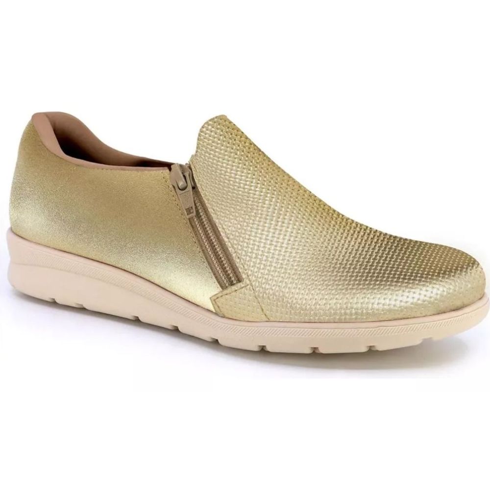 Calçados Usaflex Tenis Usaflex Feminino Dourado Tênis Moda