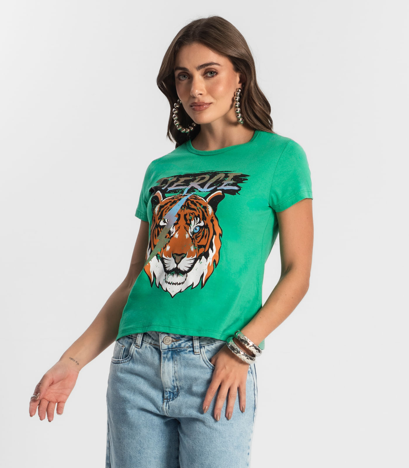 Blusa T-Shirt Feminina Estampada Select Verde