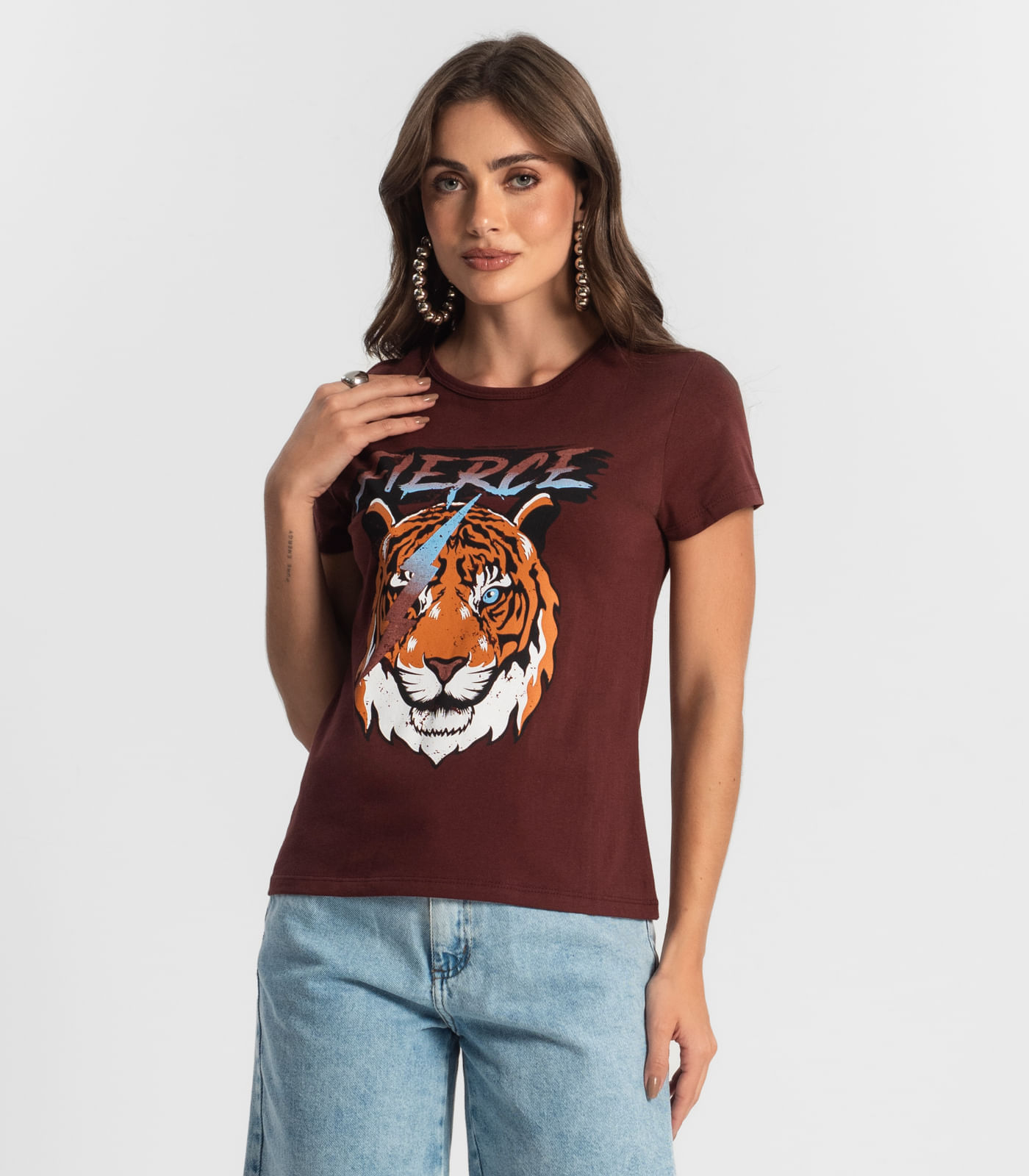 Blusa T-Shirt Feminina Estampada Select Vermelho