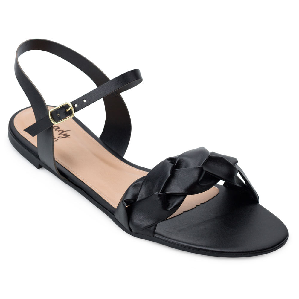 Sandália Lady Queen AM22-1411109 Preto-Bege TAM 40 ao 44