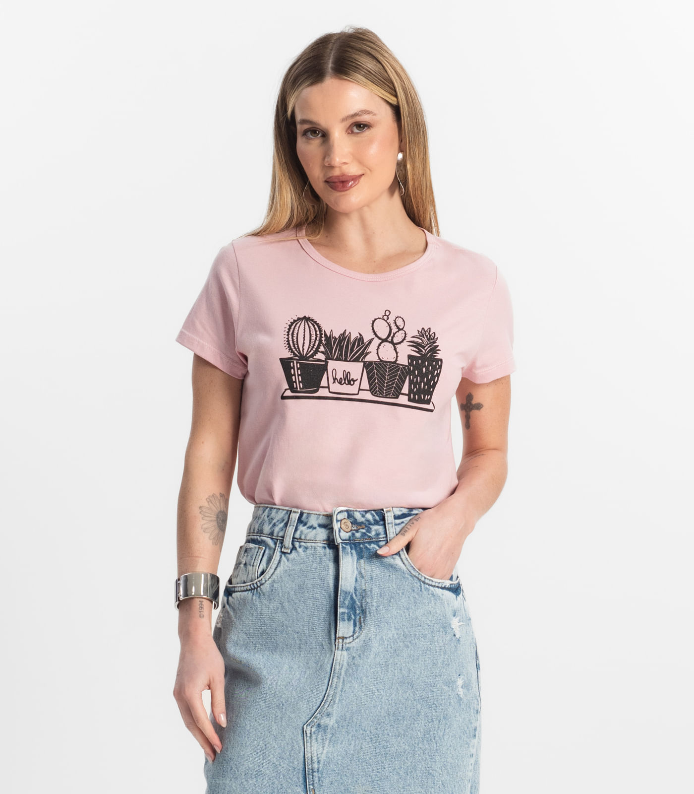 Blusa T-Shirt Feminina Estampada Select Rosa