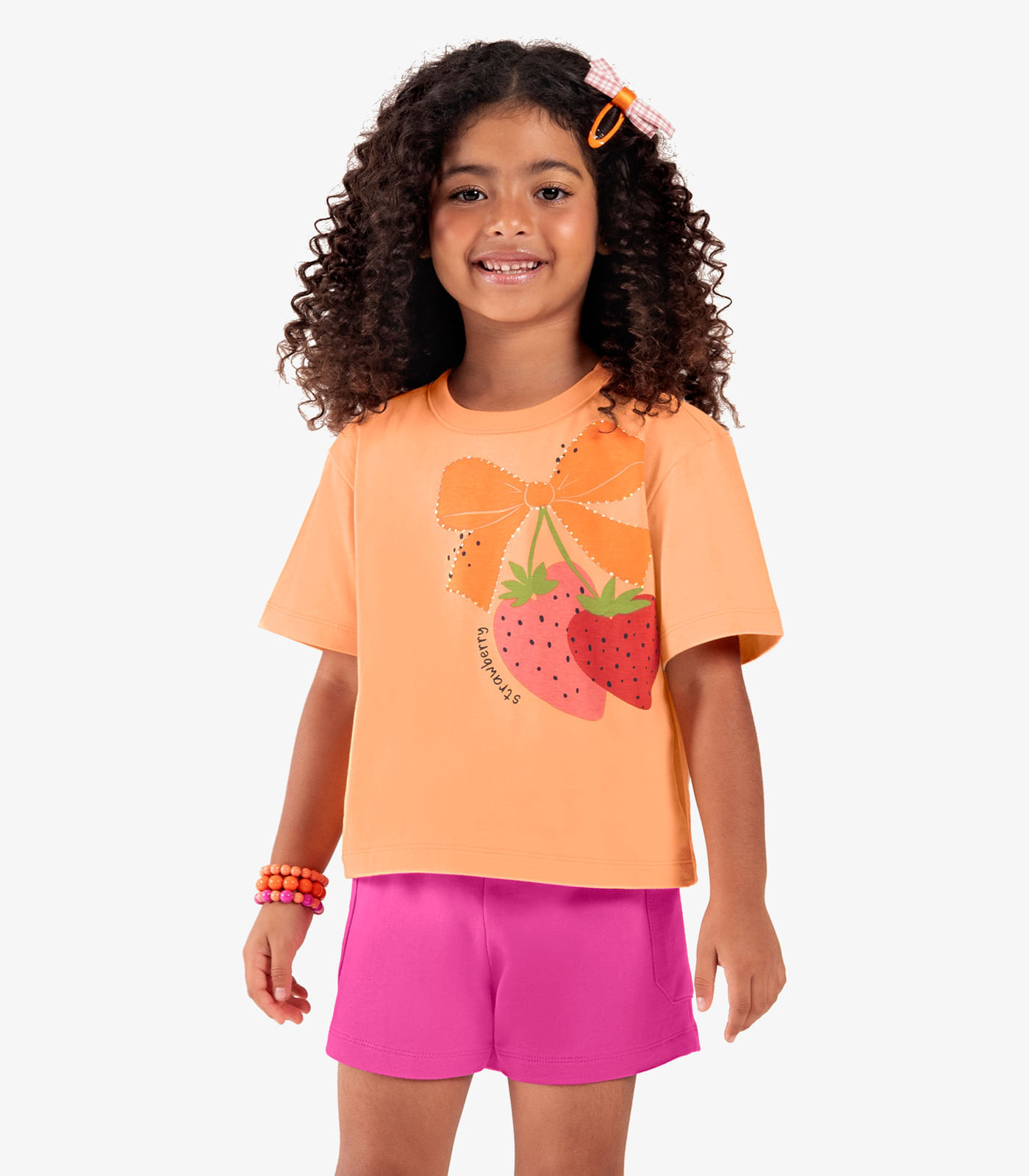 Blusa Infantil Manga Curta Rovi Kids Laranja