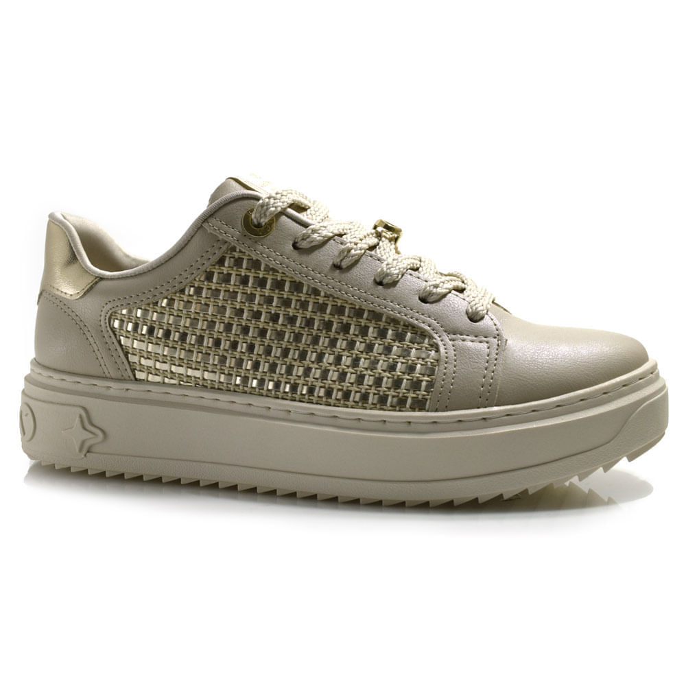 Tênis Casual Feminino Via Marte Bege 055-038-03