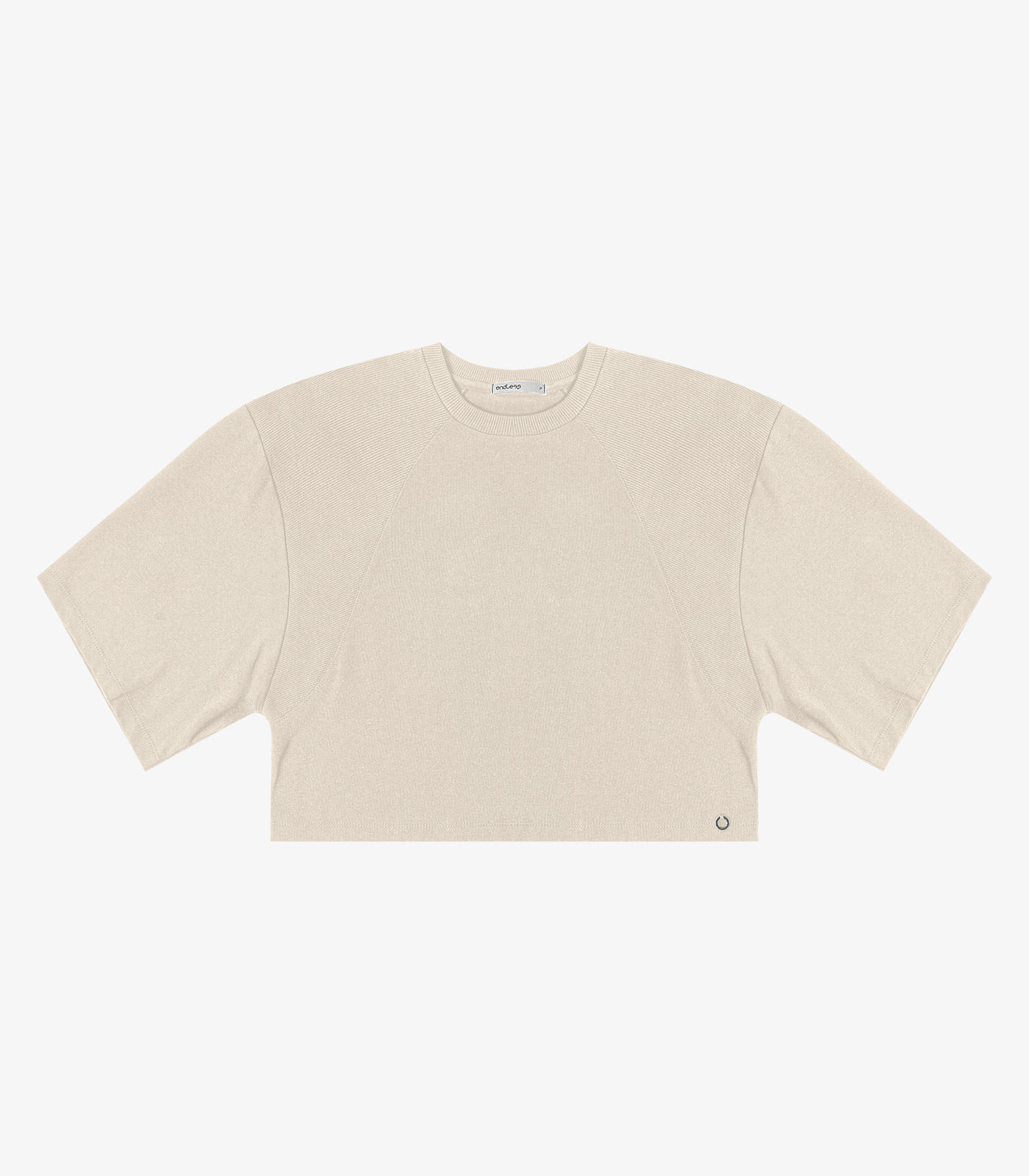 T- Shirt Feminina em Malhão e Ribana Endless Bege