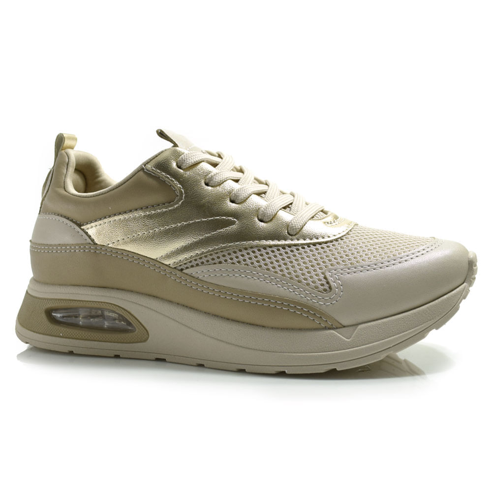 Tênis Casual Feminino Comfortflex  Bege 2548404