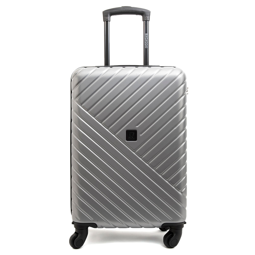 Mala de Bordo 10kg Bagaggio Detroit Prata e Preto